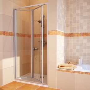 PRACTIC DOOR GK-404 хром матовый стекло бесцветное