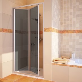 PRACTIC DOOR GK-404 хром матовый стекло графитовое