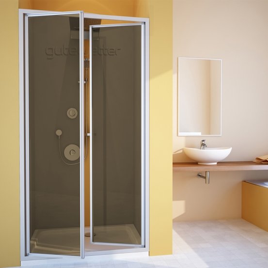 PRACTIC DOOR GK-402 хром матовый стекло бронзовое