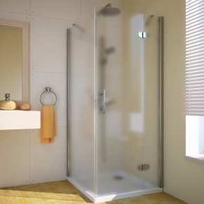 LUX SQUARE GK-103-CH02 хром блестящий стекло матовое правое открывание двери