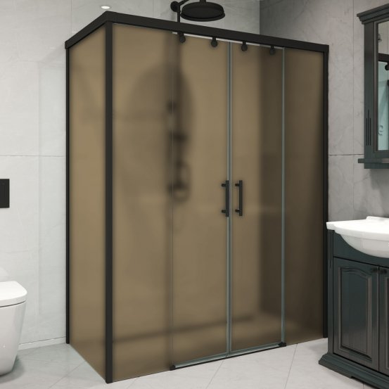 SLIDE RECTAN GK-865 черный матовый стекло бронзовое матовое