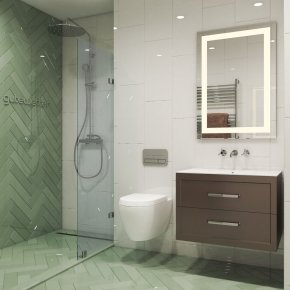 TREND DOOR GK-861NB-2722 хром блестящий стекло выбеленное