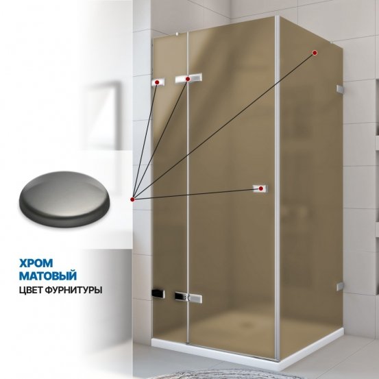 Инфографика 4 TREND SQUARE GK-863 хром матовый стекло бронзовое матовое толщина 6_6