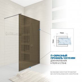 Инфографика 3 WALK-IN P008STB хром матовый стекло бронзовое