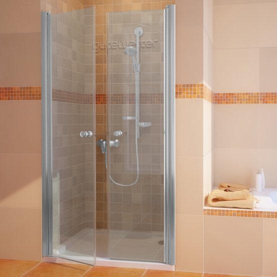 LUX DOOR GK-602 хром матовый стекло выбеленное