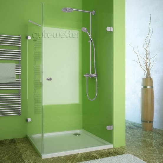 LUX RECTAN GK-001 хром матовый стекло бесцветное правое открывание двери