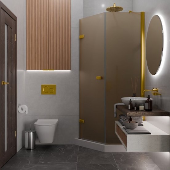 TREND DOOR GK-862BGP135 золотой металлик стекло бронзовое матовое #4