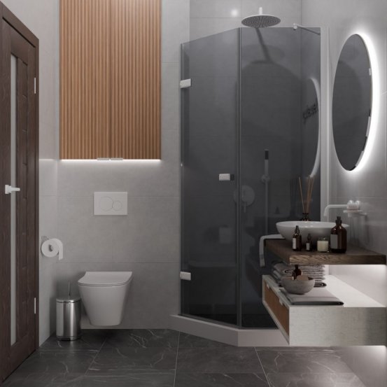 TREND DOOR GK-862BGP135 белый матовый стекло графитовое #4