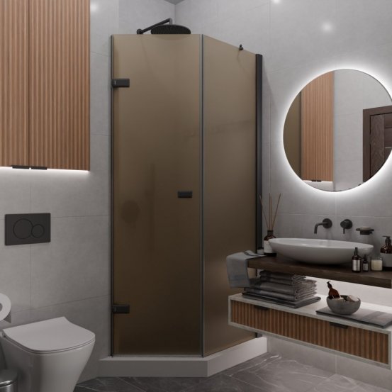 TREND DOOR GK-862BGP135 черный матовый стекло бронзовое матовое #1