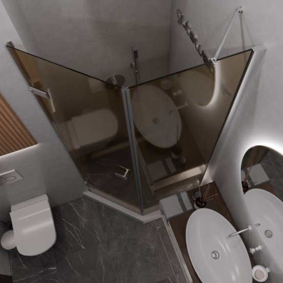 TREND DOOR GK-862BGP135 хром матовый стекло бронзовое #2