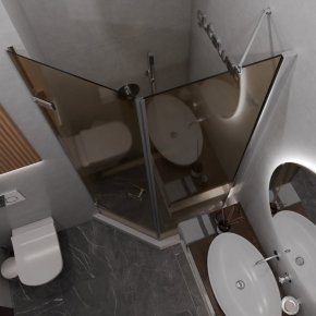 TREND DOOR GK-862BGP135 хром блестящий стекло бронзовое #2