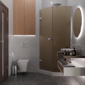 TREND DOOR GK-862BGP135 хром блестящий стекло бронзовое матовое #4