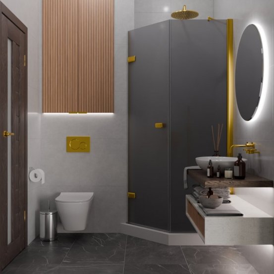 TREND DOOR GK-862BGP135 золотой металлик стекло графитовое матовое #4