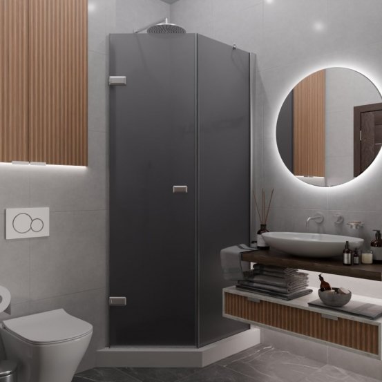 TREND DOOR GK-862BGP135 хром матовый стекло графитовое матовое #1