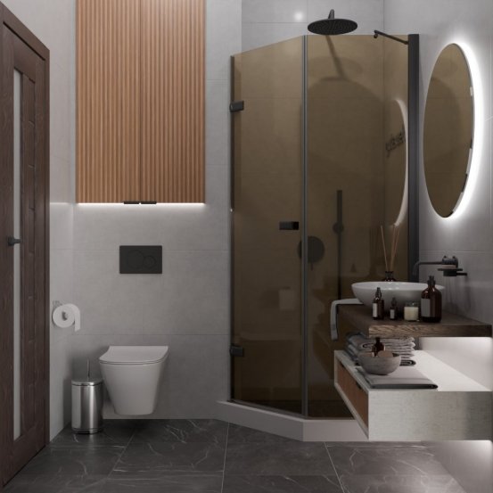 TREND DOOR GK-862BGP135 черный матовый стекло бронзовое #4