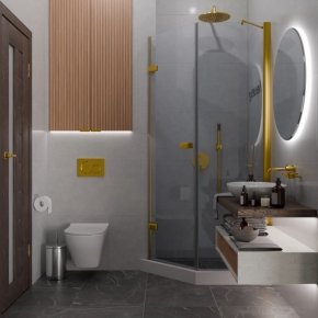 TREND DOOR GK-862BGP135 золотой металлик стекло бесцветное #4
