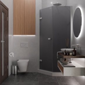 TREND DOOR GK-862BGP135 хром матовый стекло графитовое матовое #4
