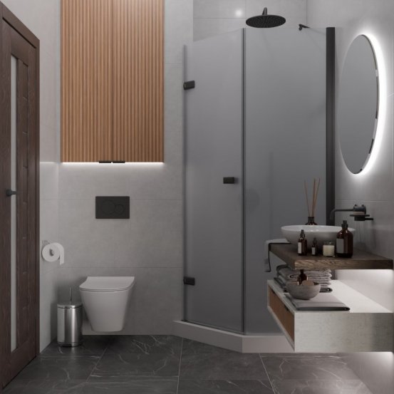TREND DOOR GK-862BGP135 черный матовый стекло матовое #4