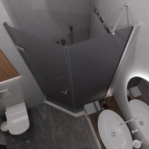 TREND DOOR GK-862BGP135 хром матовый стекло графитовое матовое #2