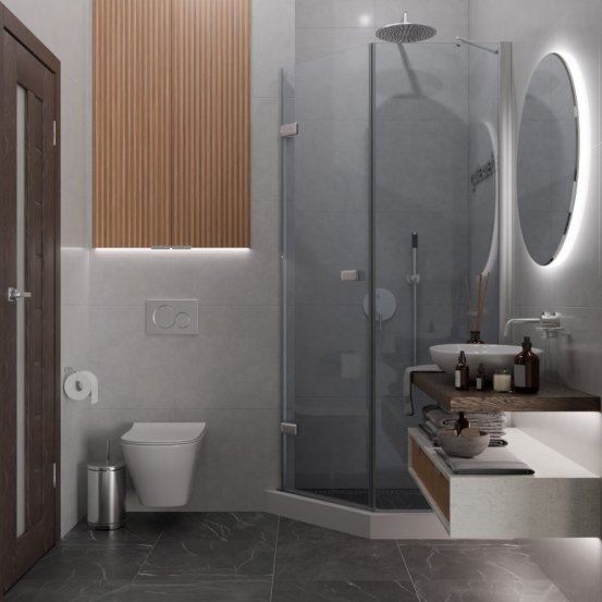 TREND DOOR GK-862BGP135 хром матовый стекло бесцветное #4