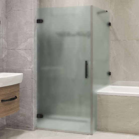 LUX RECTAN GK-002V1-2511-CH02 черный матовый стекло матовое левое открывание двери