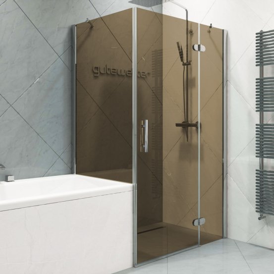 LUX SQUARE GK-003VP-CH02 хром блестящий стекло бронзовое правое открывание двери