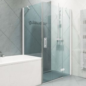 LUX SQUARE GK-003VP-CH02 белый матовый стекло бесцветное правое открывание двери