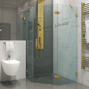 LUX FESTT GK-001-2522VP-CH02 золотой металлик стекло бесцветное правое открывание двери
