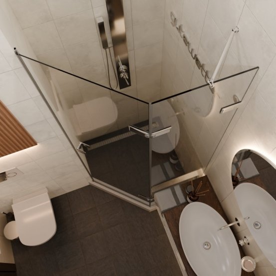 TREND DOOR GK-862AG135ONE-01 хром блестящий стекло выбеленное #2