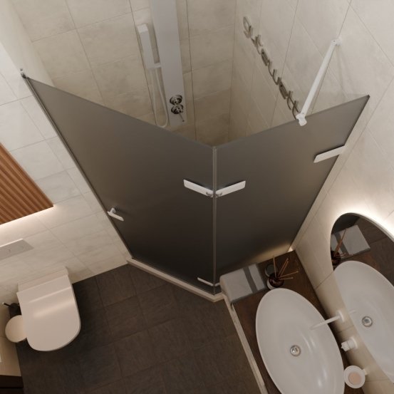 TREND DOOR GK-862AG135ONE-01 белый матовый стекло графитовое матовое #2