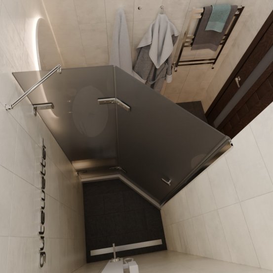 TREND DOOR GK-862AG135ONE-01 хром блестящий стекло графитовое матовое #3