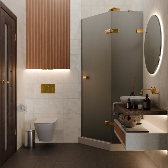 TREND DOOR GK-862AG135ONE-01 золотой гальванический стекло графитовое матовое #4