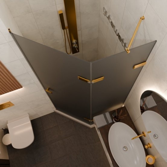 TREND DOOR GK-862AG135ONE-01 золотой металлик стекло графитовое матовое #2