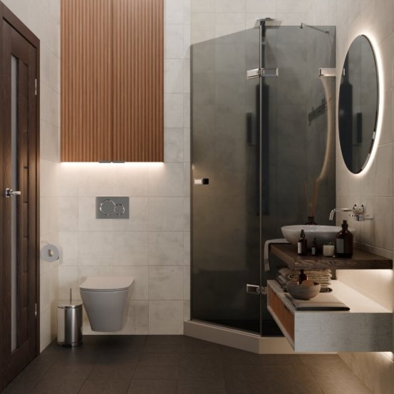 TREND DOOR GK-862AG135ONE-01 хром блестящий стекло графитовое #4