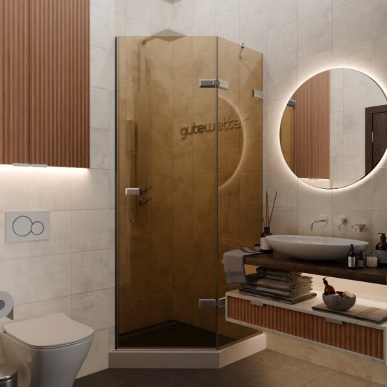 TREND DOOR GK-862AG135ONE-01 хром матовый стекло бронзовое #1