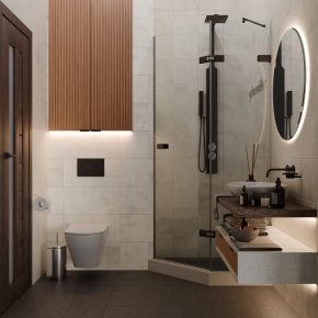TREND DOOR GK-862AG135ONE-01 черный матовый стекло бесцветное #4