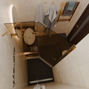 TREND DOOR GK-862AG135ONE-01 золотой гальванический стекло бронзовое #3