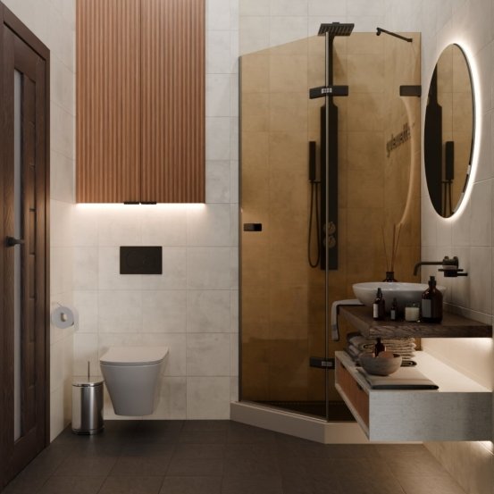 TREND DOOR GK-862AG135ONE-01 черный матовый стекло бронзовое #4