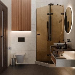 TREND DOOR GK-862AG135ONE-01 черный матовый стекло бронзовое #4