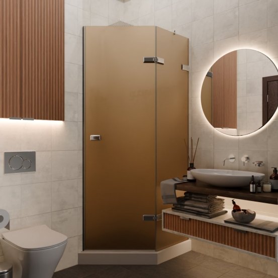 TREND DOOR GK-862AG135ONE-01 хром блестящий стекло бронзовое матовое #1
