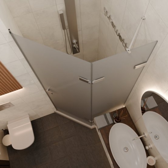 TREND DOOR GK-862AG135ONE-01 хром матовый стекло матовое #2