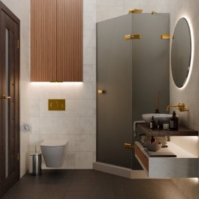 TREND DOOR GK-862AG135ONE-01 золотой металлик стекло графитовое матовое #4