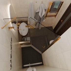 TREND DOOR GK-862AG135ONE-01 золотой гальванический стекло выбеленное #3