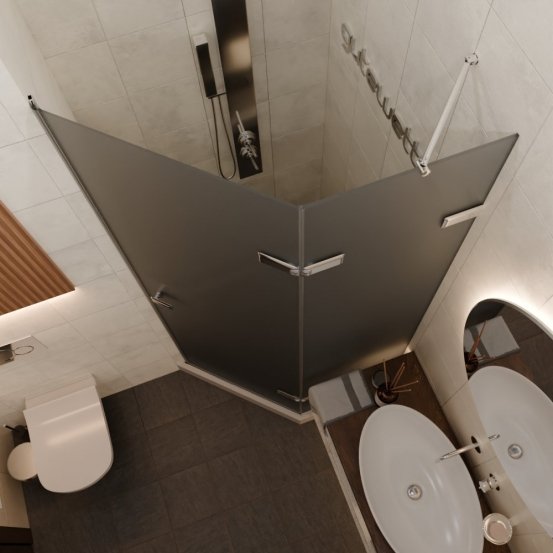 TREND DOOR GK-862AG135ONE-01 хром блестящий стекло графитовое матовое #2