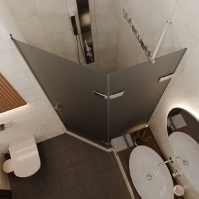 TREND DOOR GK-862AG135ONE-01 хром блестящий стекло графитовое матовое #2