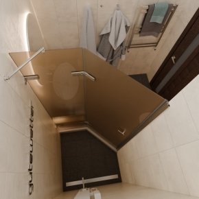 TREND DOOR GK-862AG135ONE-01 хром матовый стекло бронзовое матовое #3