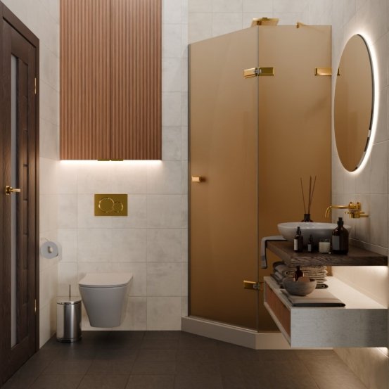 TREND DOOR GK-862AG135ONE-01 золотой гальванический стекло бронзовое матовое #4