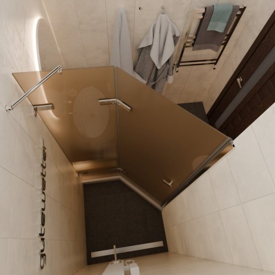 TREND DOOR GK-862AG135ONE-01 хром блестящий стекло бронзовое матовое #3