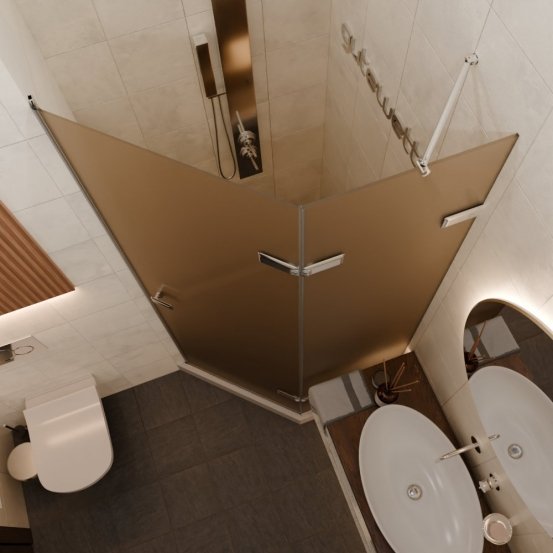 TREND DOOR GK-862AG135ONE-01 хром блестящий стекло бронзовое матовое #2