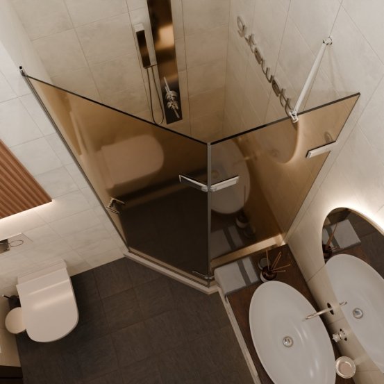 TREND DOOR GK-862AG135ONE-01 хром блестящий стекло бронзовое #2
